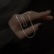 Ketting, gestructureerde glinsterende afwerking, zilver, Dames