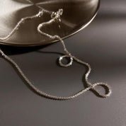 Ketting, gestructureerde glinsterende afwerking, zilver, Dames