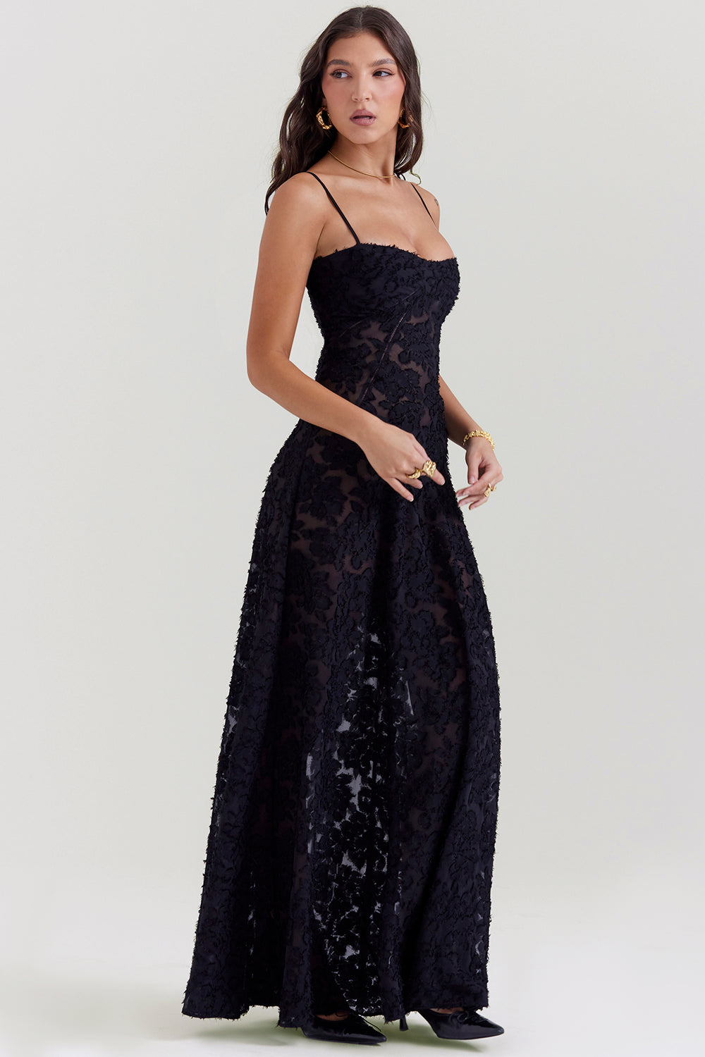 Dean | Maxi Jurk Geborduurde Elegante