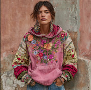 Aspen | Hoodie met Geborduurde Bloemen