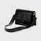 Black crocodile-print shoulder bag angled view