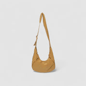 Schoudertas geel puffer stof voorzijde