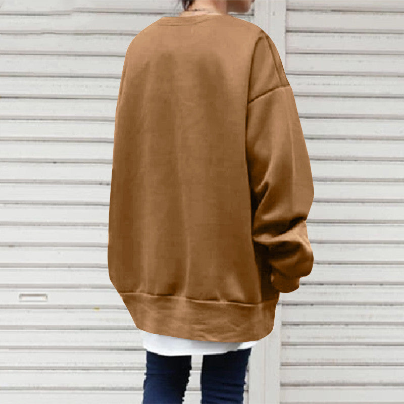 Oversized sweatshirt camel back view