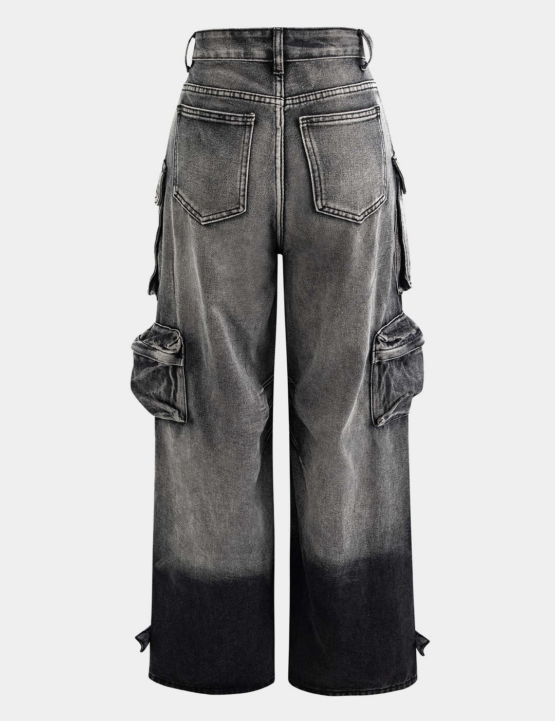 Cargo jeans dark wash back view