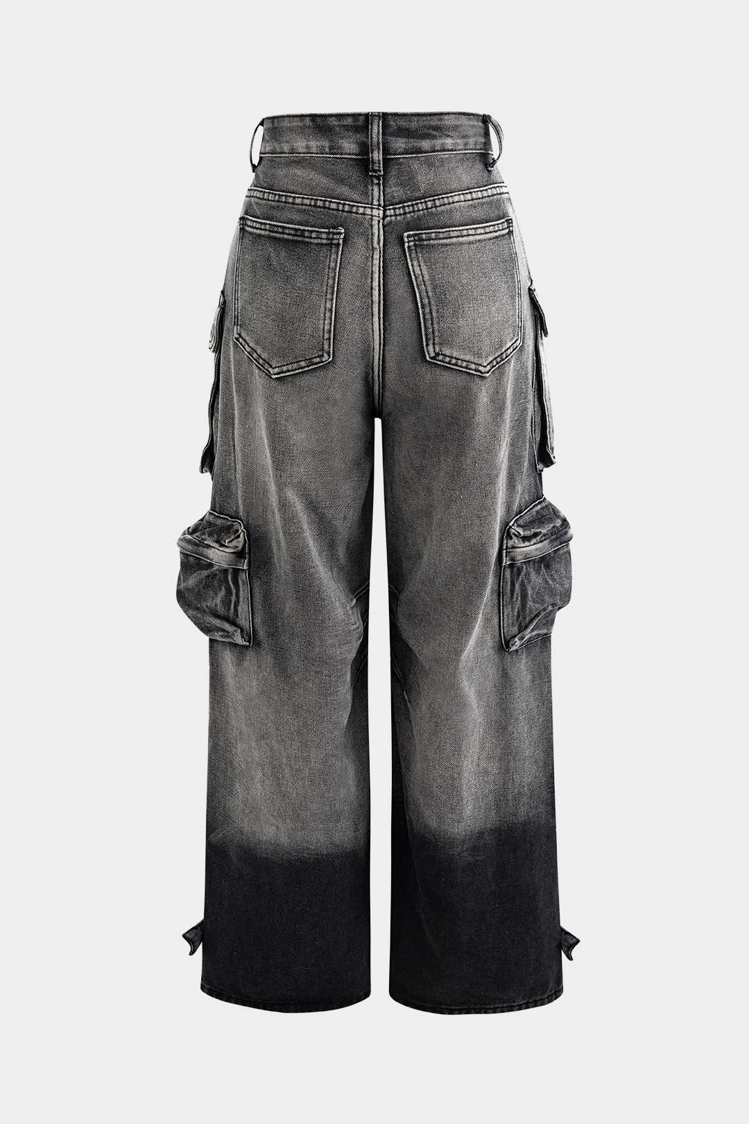 Cargo jeans dark wash back view