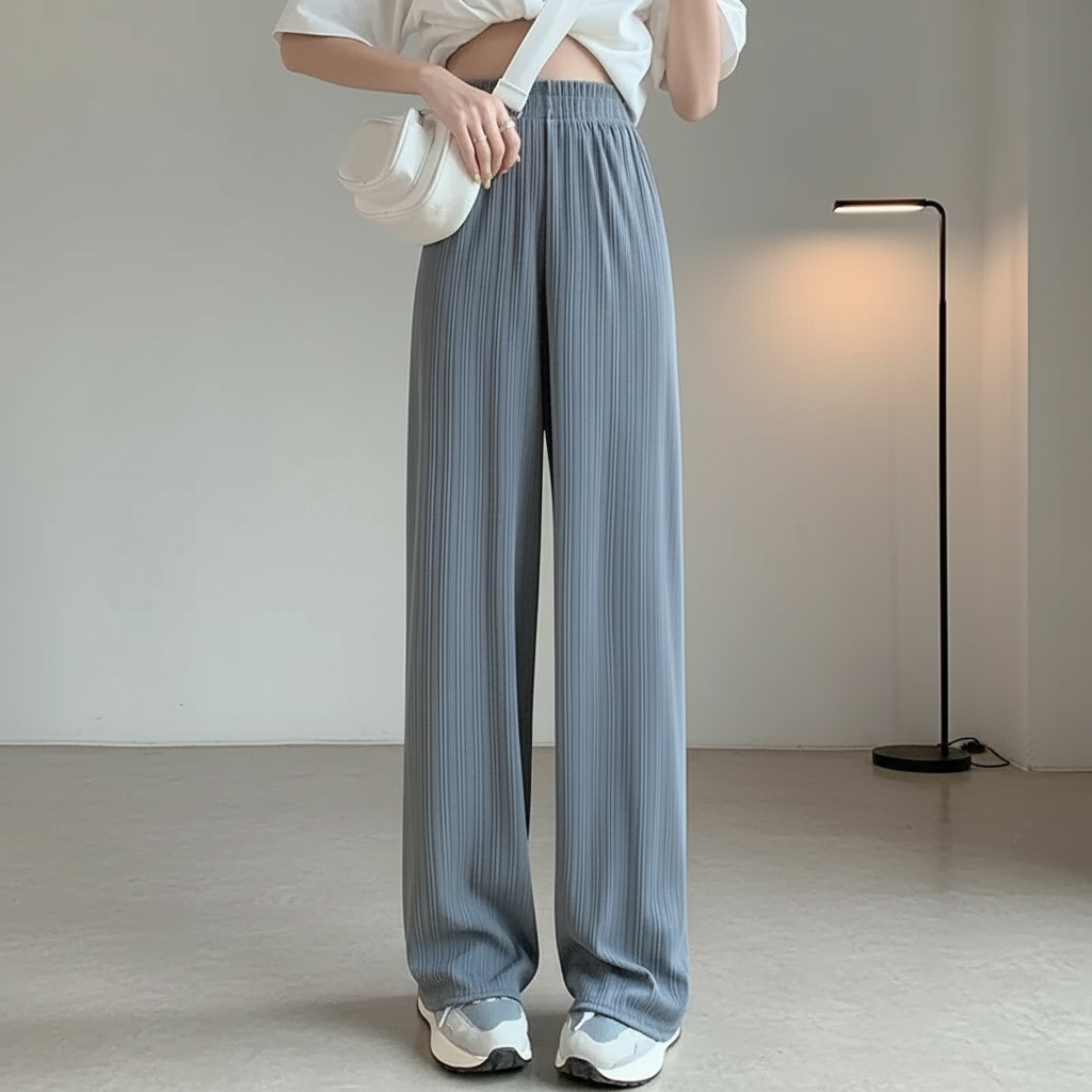 Luna Wijde broek met relaxed fit en vloeiende pijpen voor dames