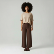 Mila Gebreide loungebroek met elastische tailleband en relaxed fit voor dames