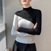 Sherri | Diagonaal kleurblokontwerp coltrui casual