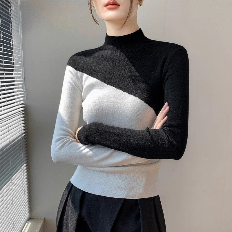 Sherri | Diagonaal kleurblokontwerp coltrui casual