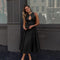 Maxi dress black with keyhole neckline full body view