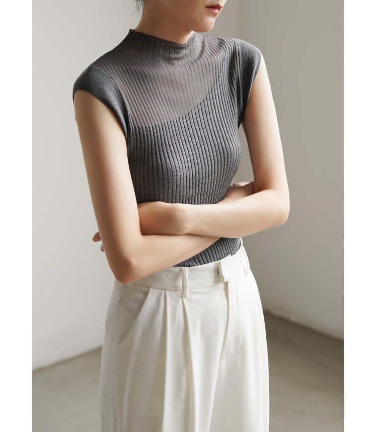 Sterling | Doorzichtige illusie kraag Top Elegant Avondkleding