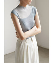 Sterling | Doorzichtige illusie kraag Top Elegant Avondkleding