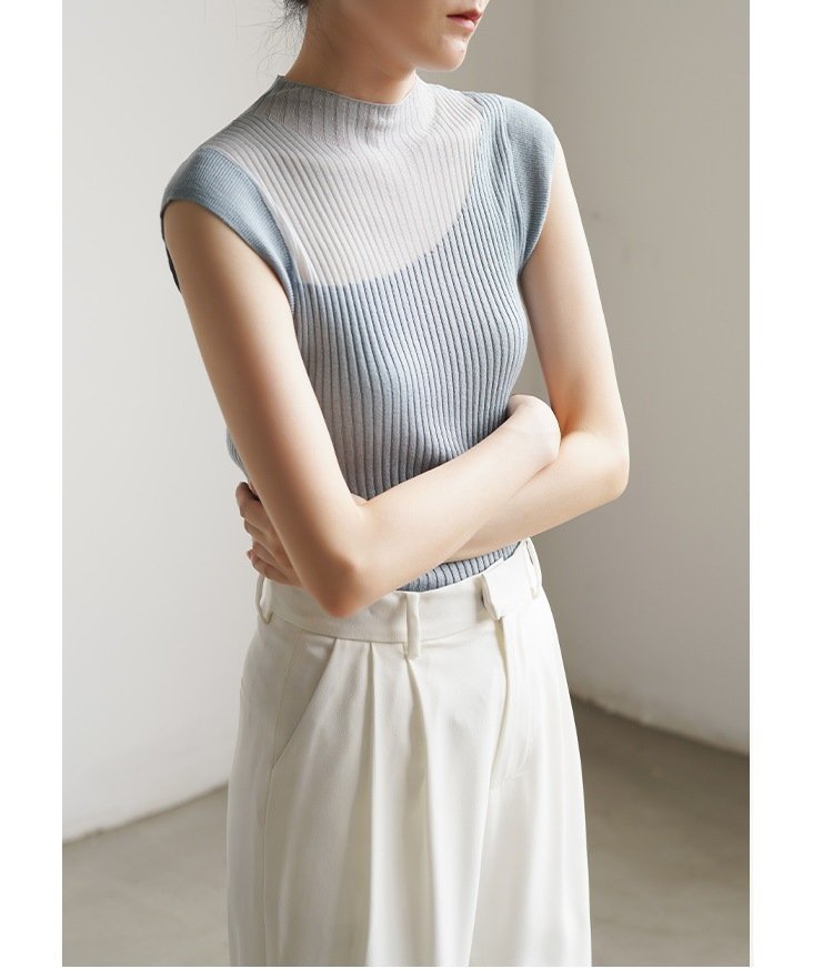 Sterling | Doorzichtige illusie kraag Top Elegant Avondkleding