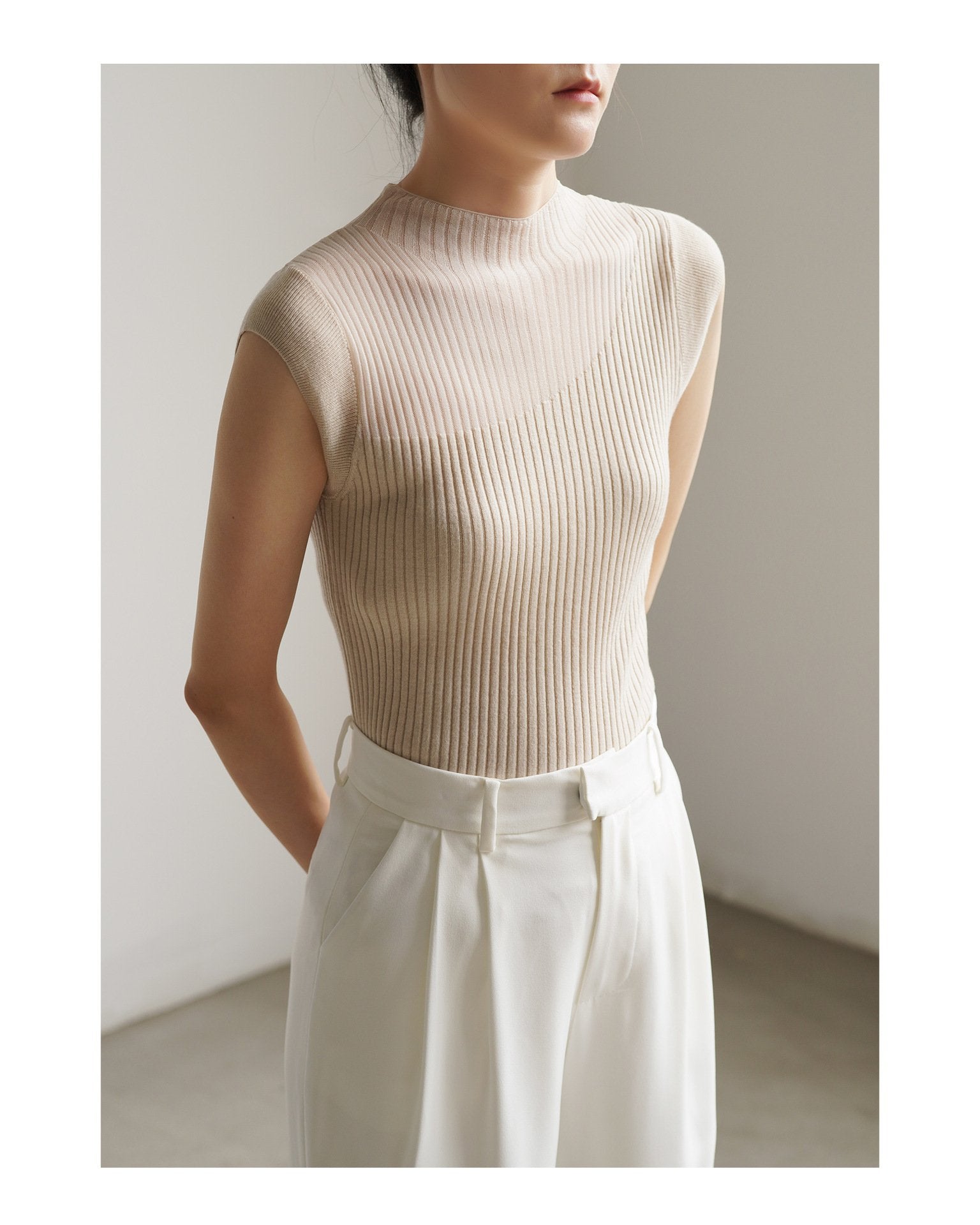 Sterling | Doorzichtige illusie kraag Top Elegant Avondkleding