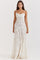 White floral lace maxi dress front view