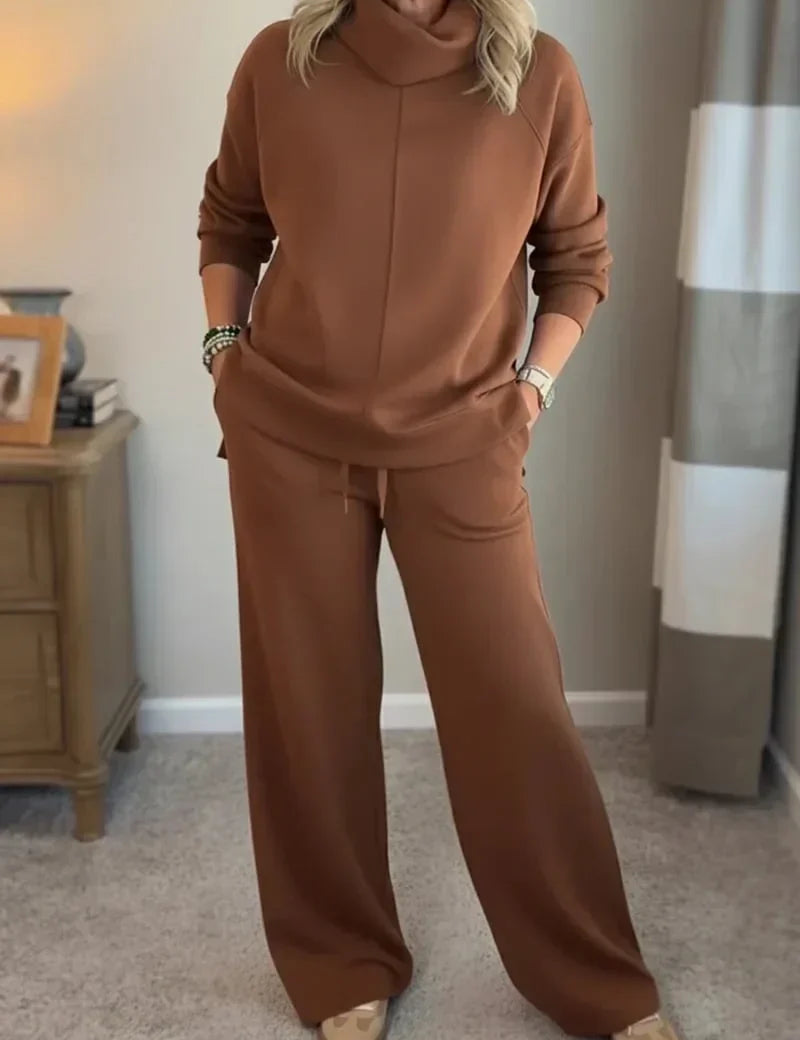 Brown loungewear set front view
