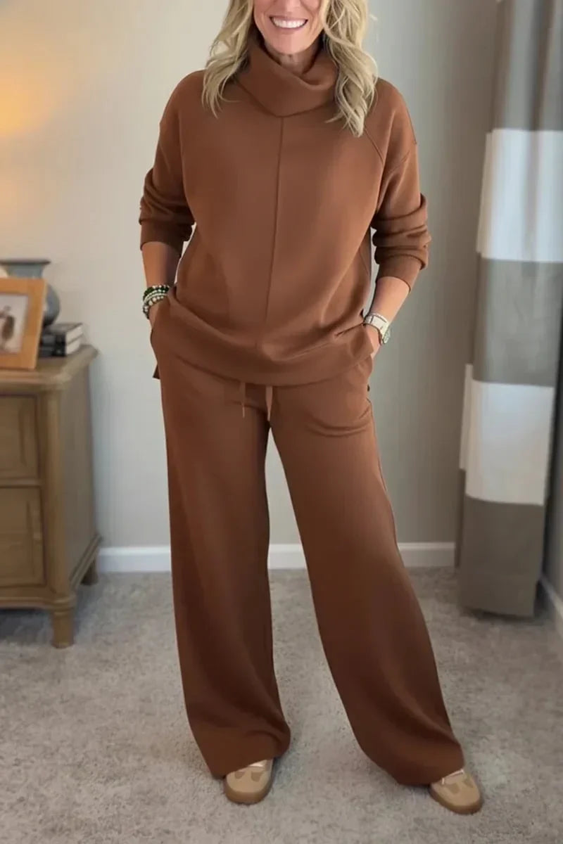 Brown loungewear set front view