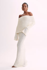 Isaya Maxi-jurk off-shoulder bouclé voor dames
