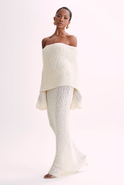 Isaya Maxi-jurk off-shoulder bouclé voor dames
