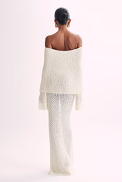 Isaya Maxi-jurk off-shoulder bouclé voor dames