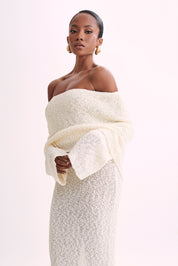 Isaya Maxi-jurk off-shoulder bouclé voor dames
