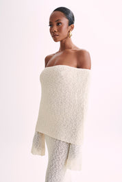 Isaya Maxi-jurk off-shoulder bouclé voor dames