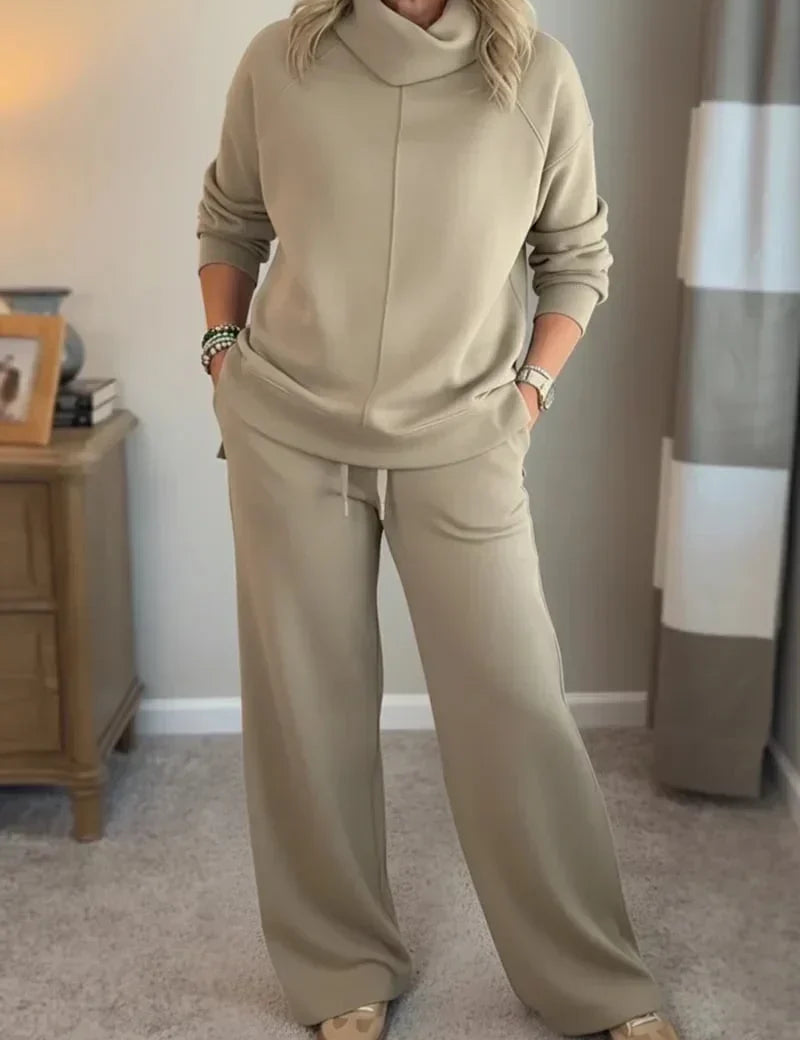 Beige loungewear set front view