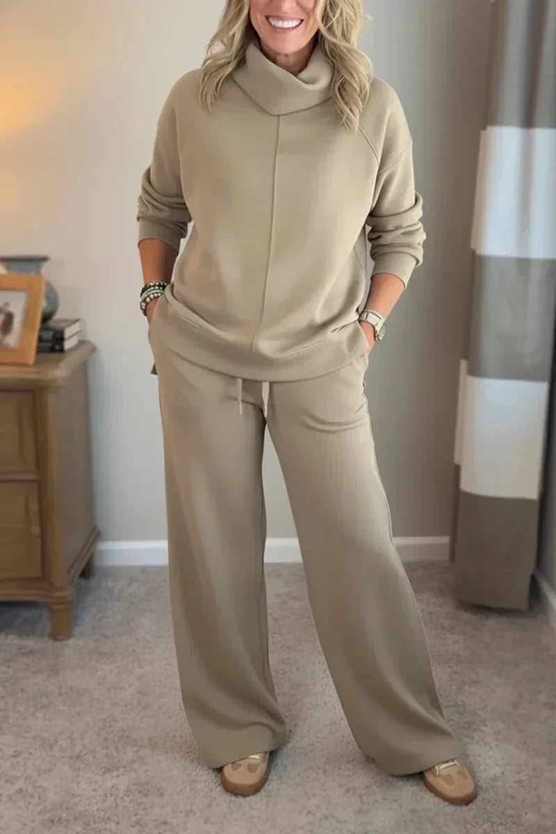 Beige loungewear set front view