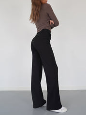 Eliza Wijde Pijp Pantalon met Sierlijk Naaddetail voor dames