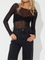 Black off-shoulder top with ruched detail front view
