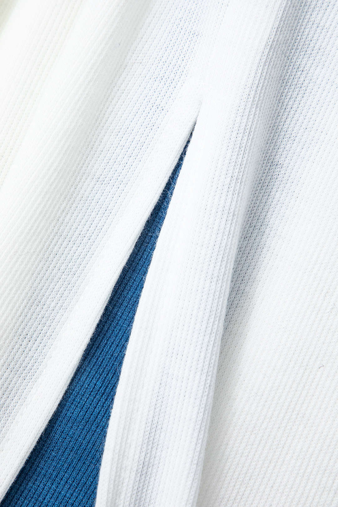 Dress white with blue vertical stripe close-up side