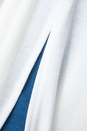 Dress white with blue vertical stripe close-up side