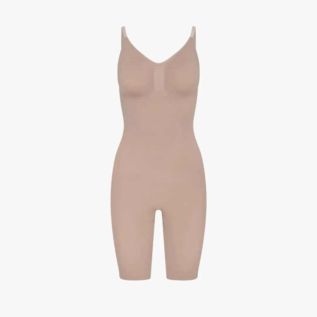 Beige shaping bodysuit front view
