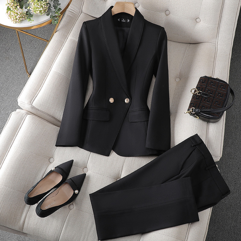 Blazer en broek set zwart zijweergave