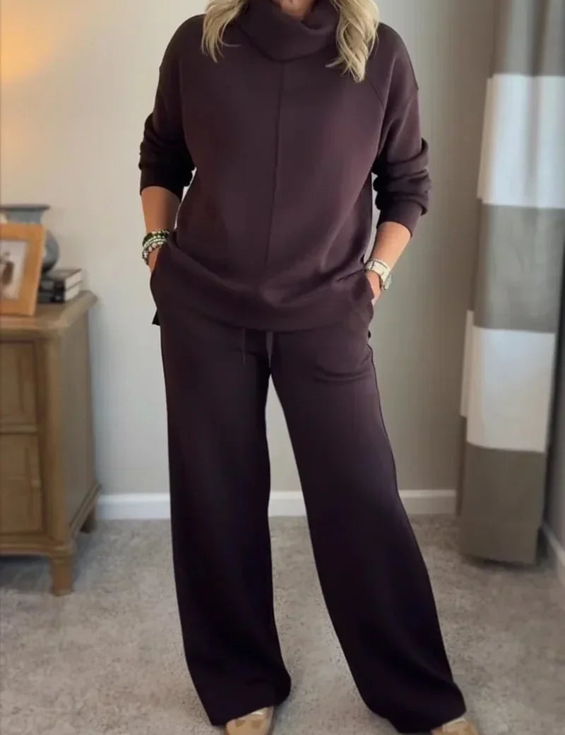 Purple loungewear set front view