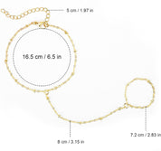 Gold chain bracelet with adjustable design size guide