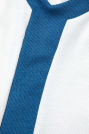Dress white with blue vertical stripe close-up front