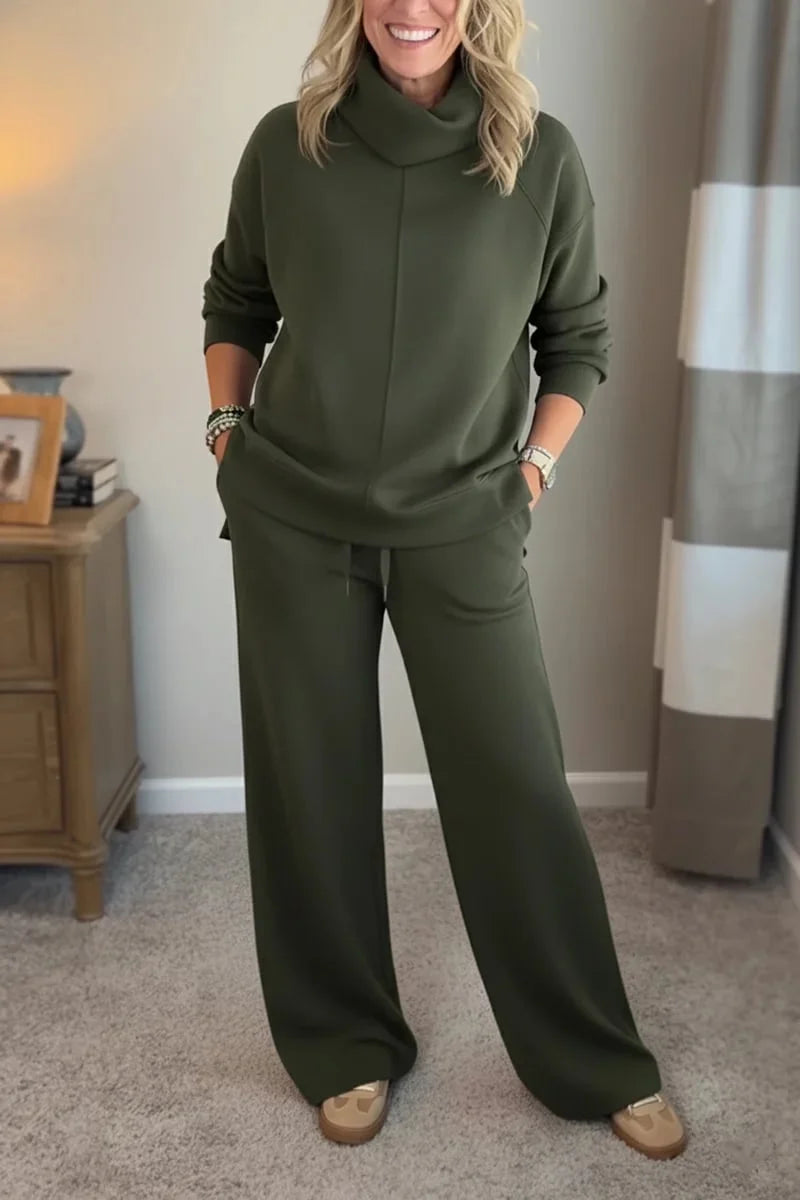 Green loungewear set front view