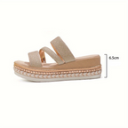 Nina Champagnekleurige platformsandalen met glitter accent voor dames