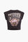 Cropped graphic t-shirt black front view