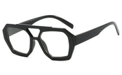 Geometric sunglasses black front view isolated
