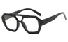 Geometric sunglasses black front view isolated
