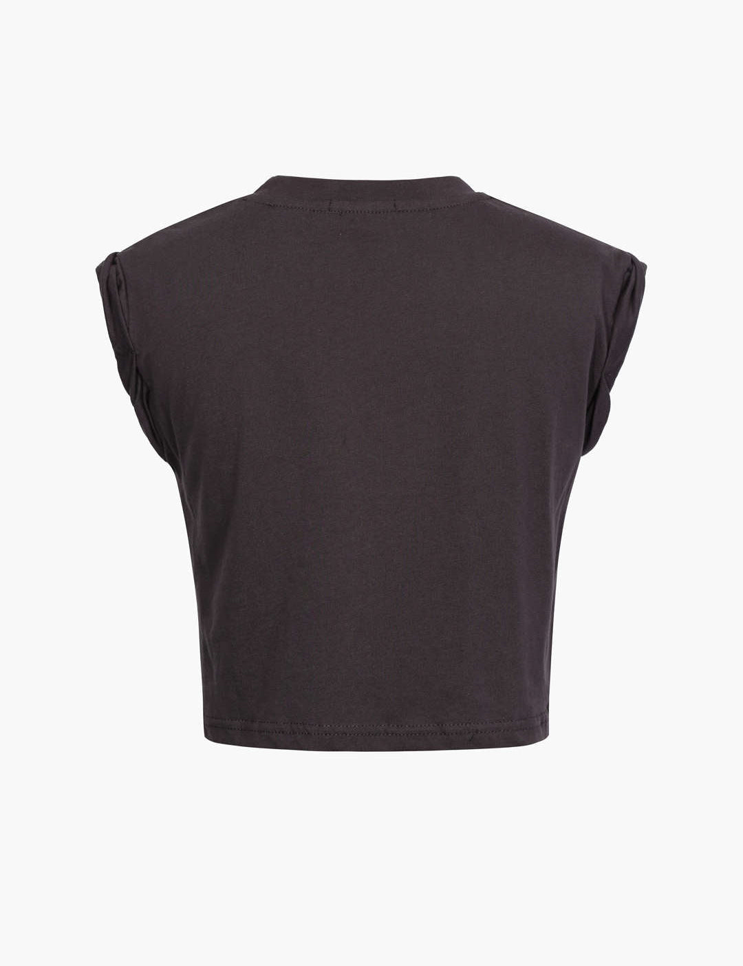 Cropped graphic t-shirt black back view