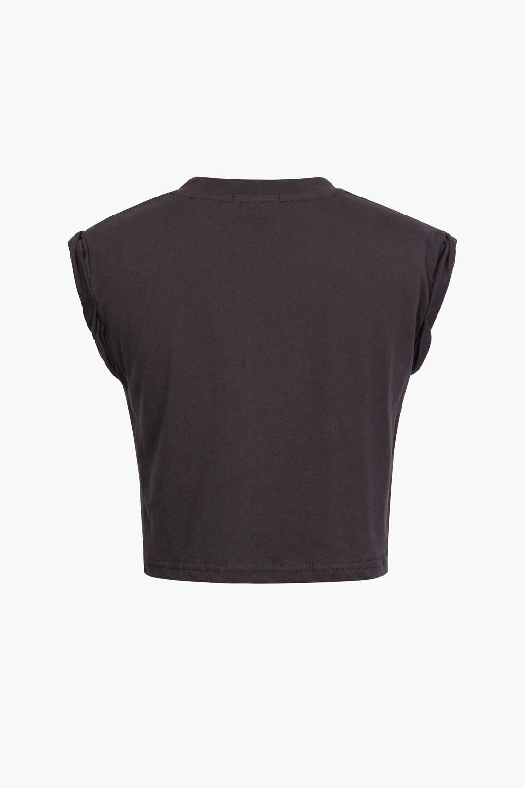 Cropped graphic t-shirt black back view
