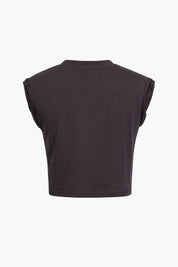 Cropped graphic t-shirt black back view