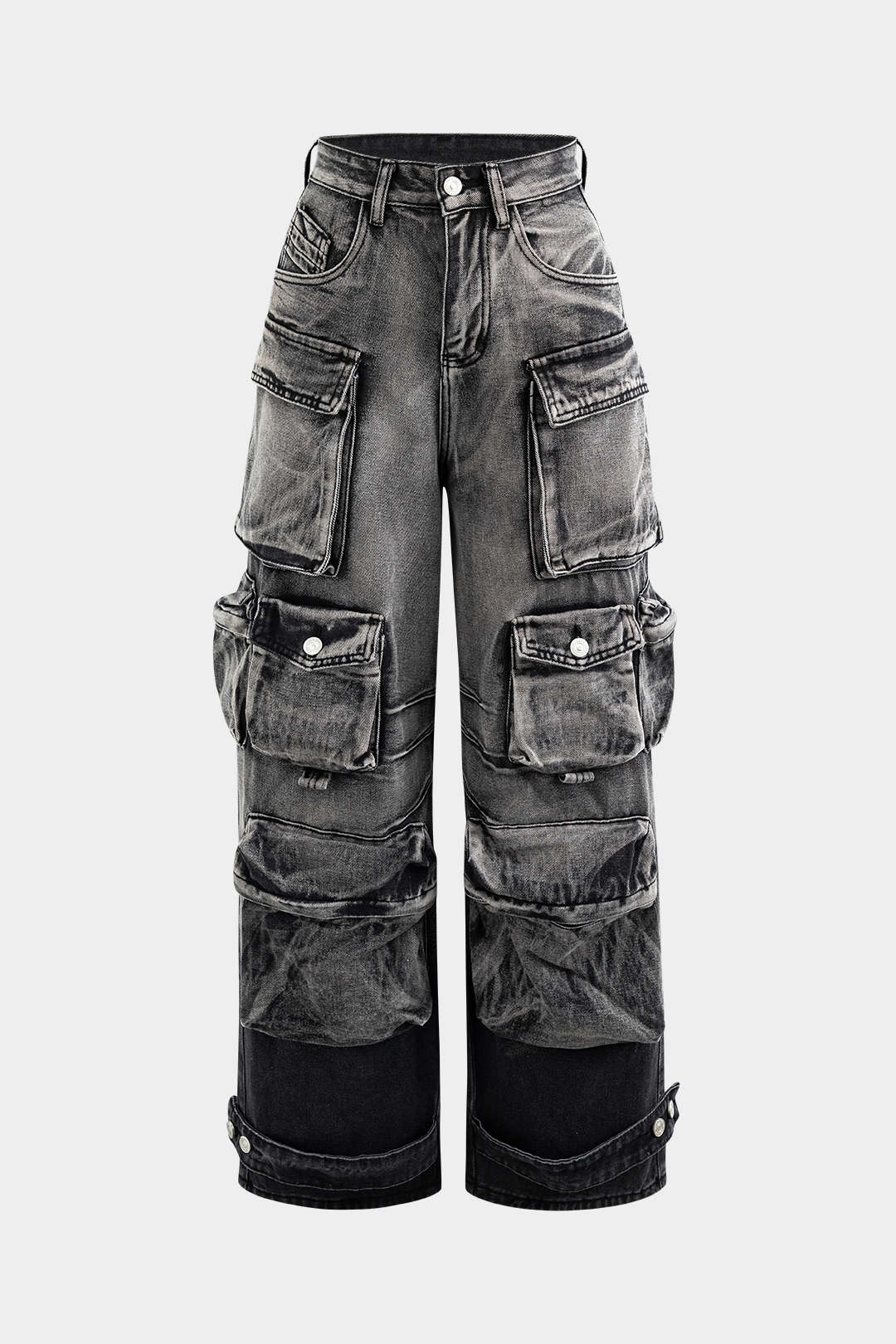 Cargo jeans dark wash front view
