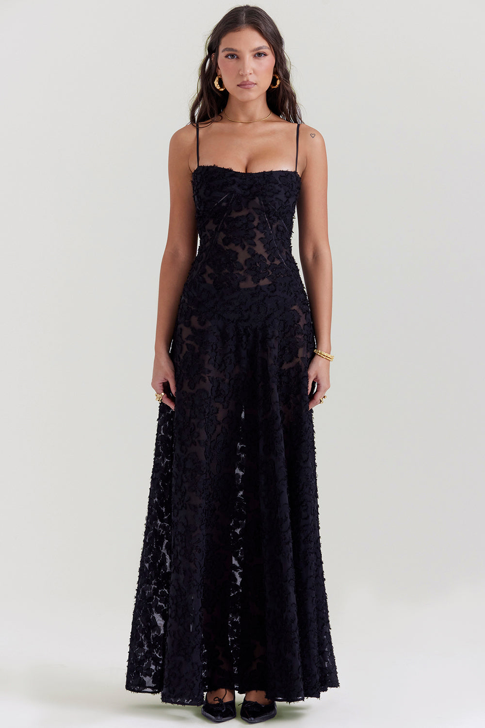 Dean | Maxi Jurk Geborduurde Elegante