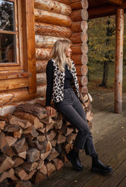 Veline Bodywarmer teddy met luipaardprint voor dames