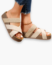 Noura open teen sandalen met verstelbare gesp voor dames
