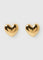Gold heart-shaped stud earrings front view